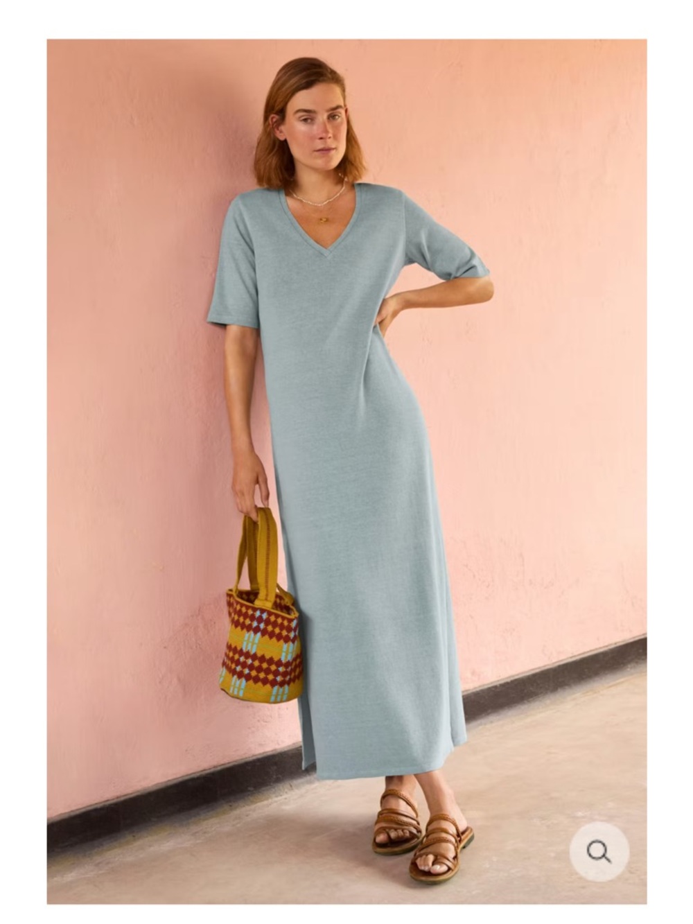 Wrap London V-Neck Dress Hemp & organic cotton size 6